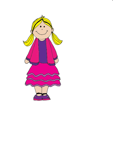 361x500 Vector Drawing Of Nerdy Girl In Purple Dress