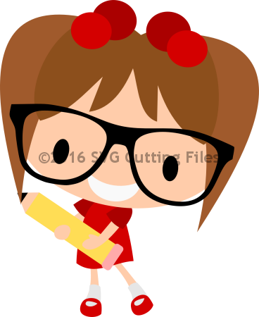 368x450 Chibi Nerdy Girl With Pencil