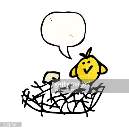 414x414 Chid's Drawing Of A Bird In Nest Premium Clipart