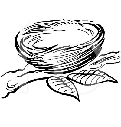 400x420 Nest Clipart Black And White