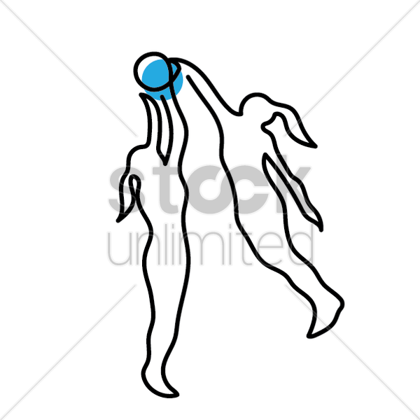 600x600 netball player tackling a ball vector image