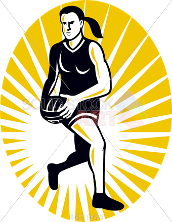 340x439 Stock Illustration Of Old Fashioned Cartoon Drawing Of Netball