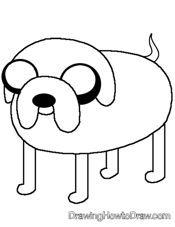 597x772 How To Draw Jake The Dog From Adventure Time On Cartoon Network