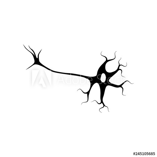 500x500 Nerve Cell Icon Flat Graphic Design, Neuron Logo