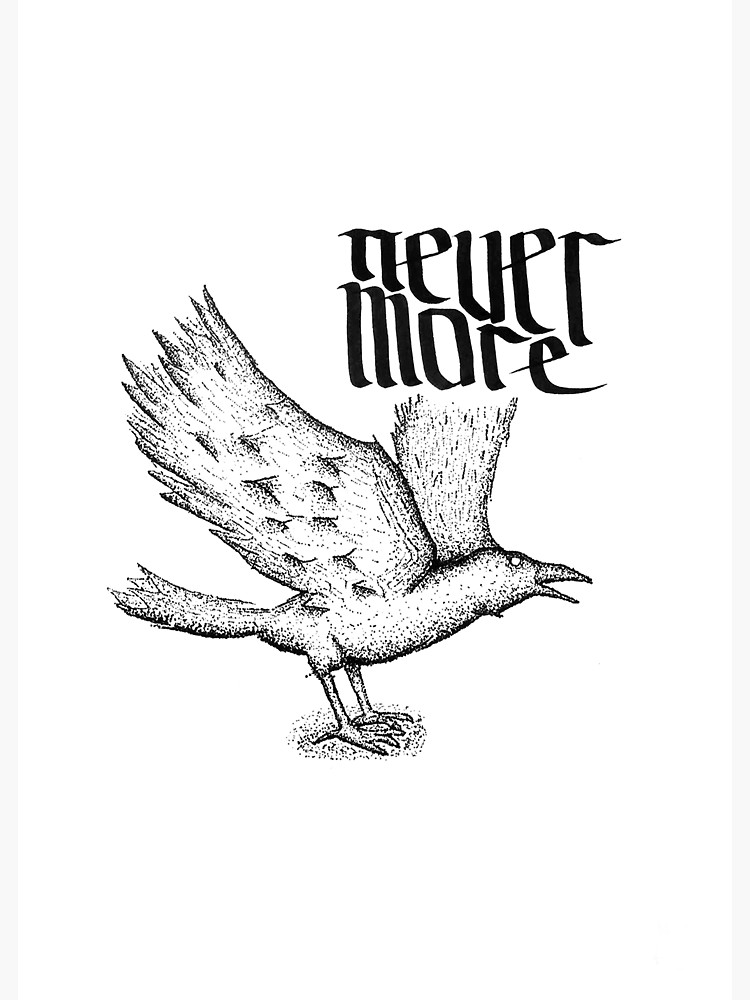 750x1000 Raven Art Edgar Allan Poe Poetry Gothic Nevermore Bird Sticker