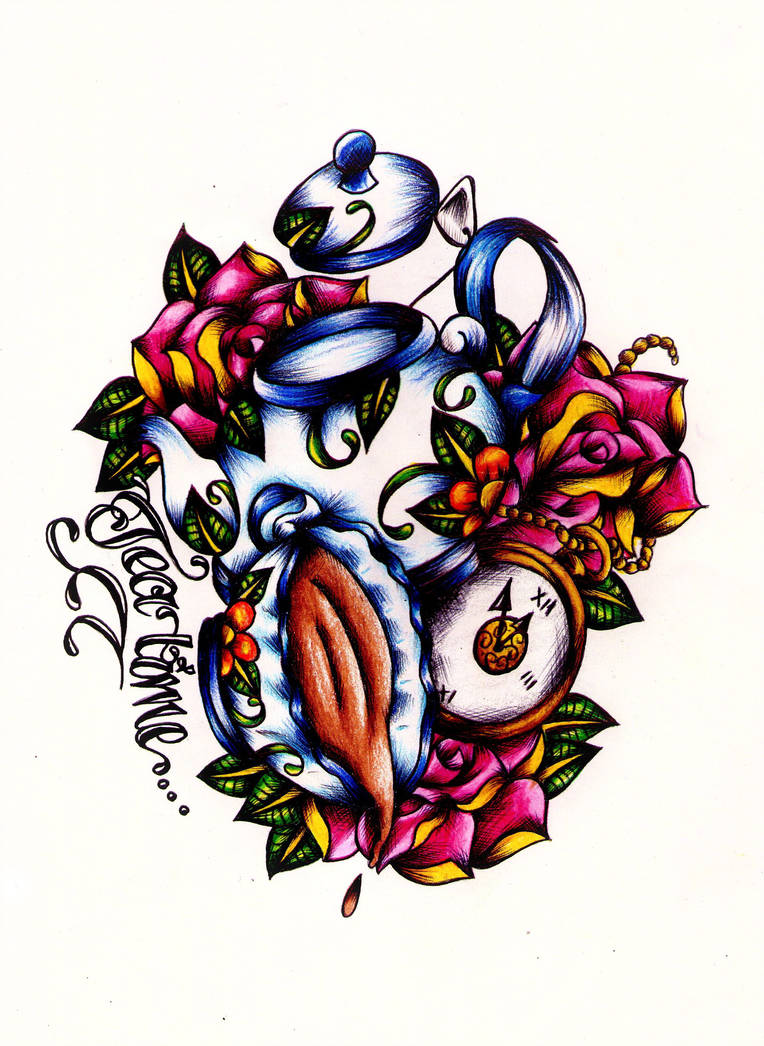 764x1046 Tea Time Tattoo Drawing