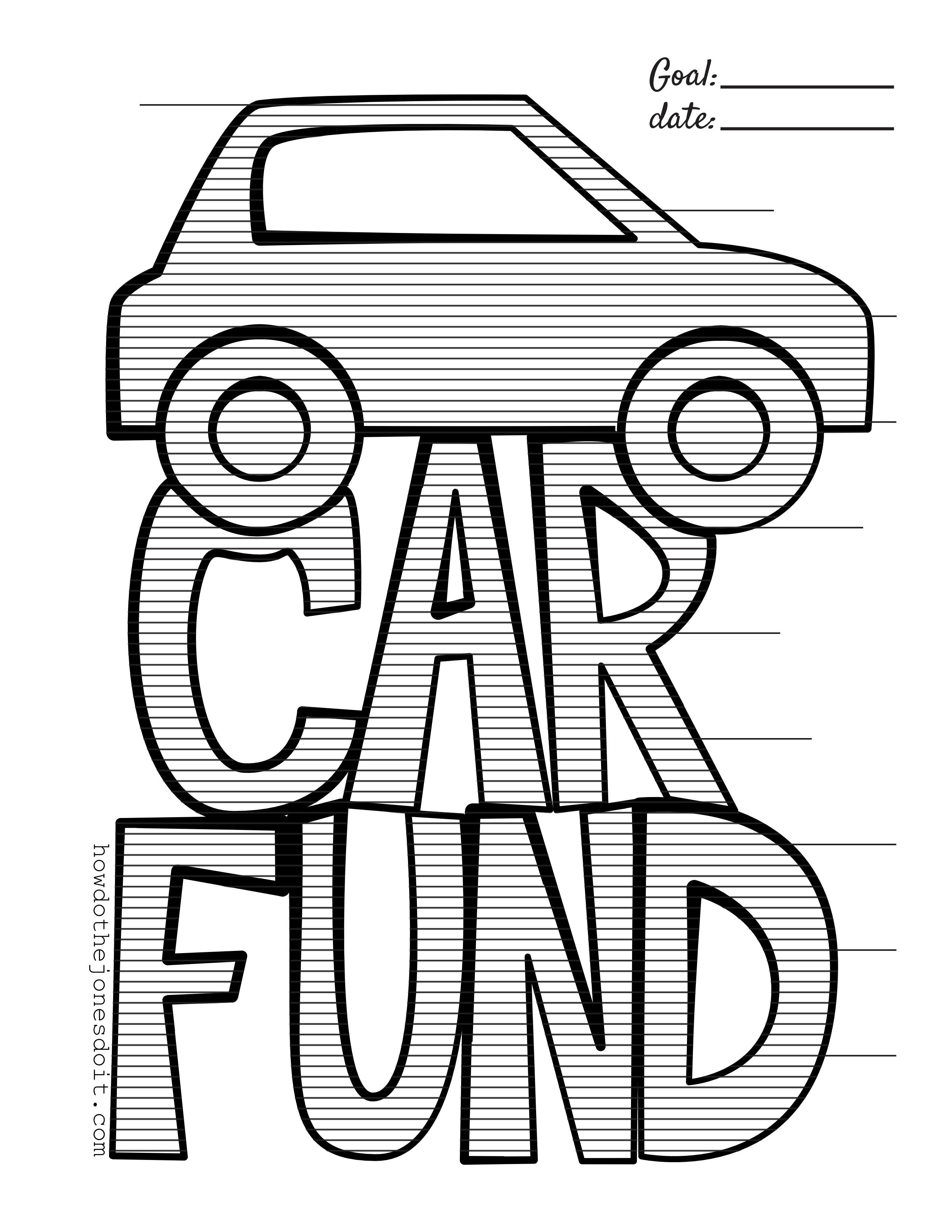 2550x3300 Car Fund Chart For Your New Car!
