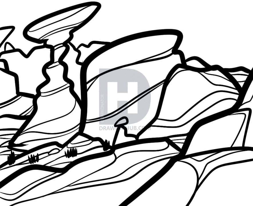 884x720 How To Draw A Plateau, Step