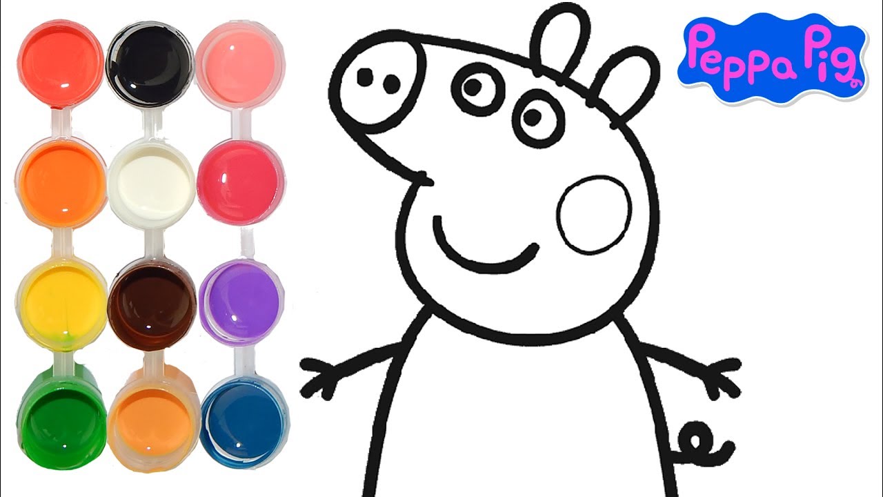 1280x720 How To Draw Color A Peppa Pig Cartoon Drawing On New