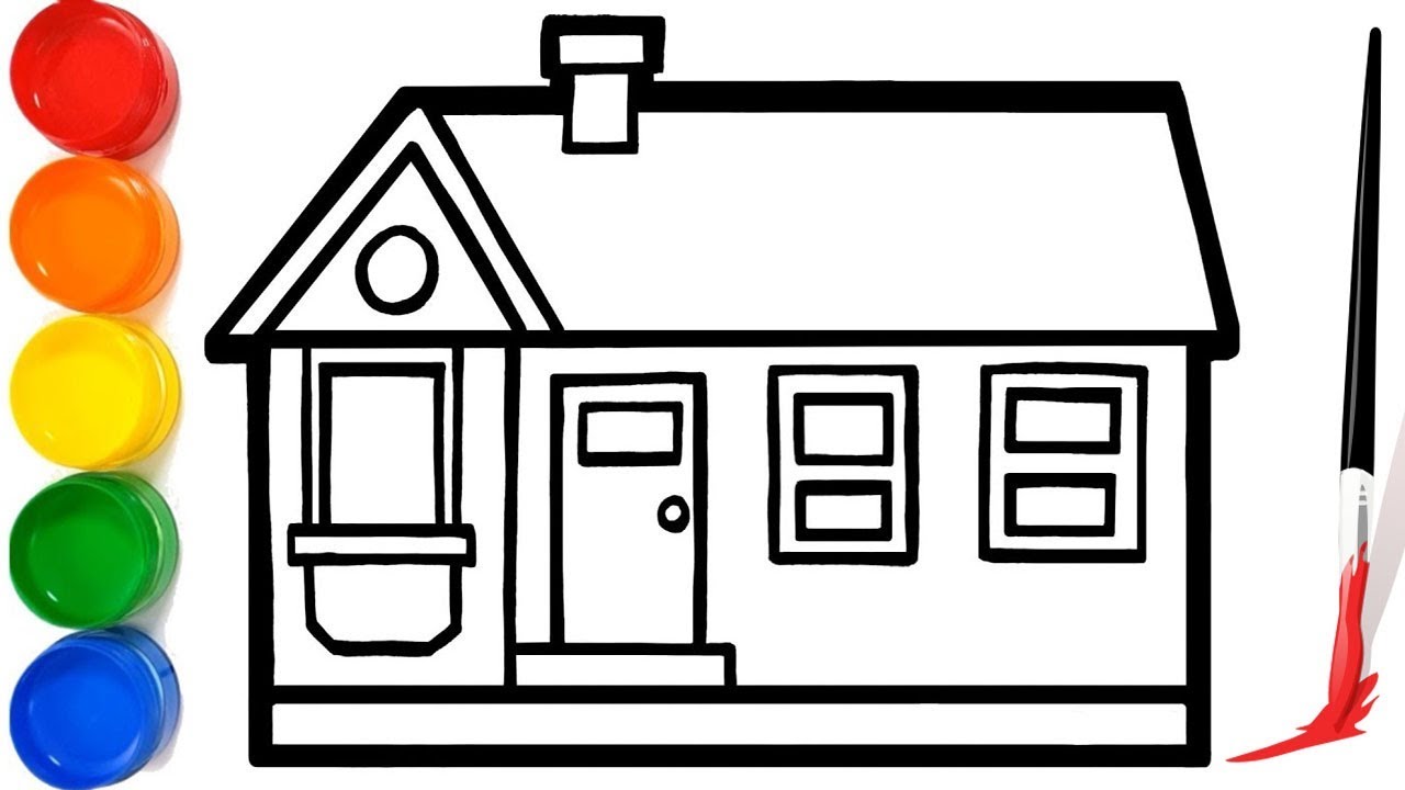 1280x720 New Kids House Drawing And Coloring For Children How To Draw