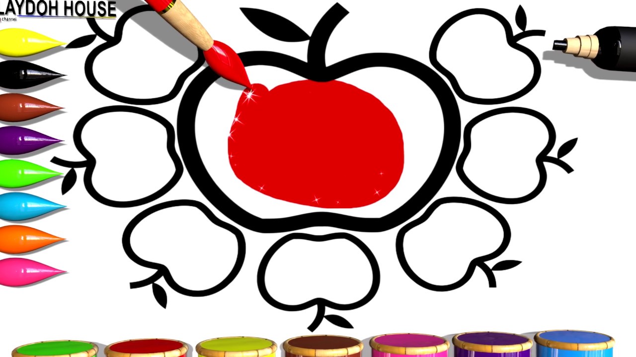 1280x720 New Style Apples Coloring And Drawing Pages Colors For Kids