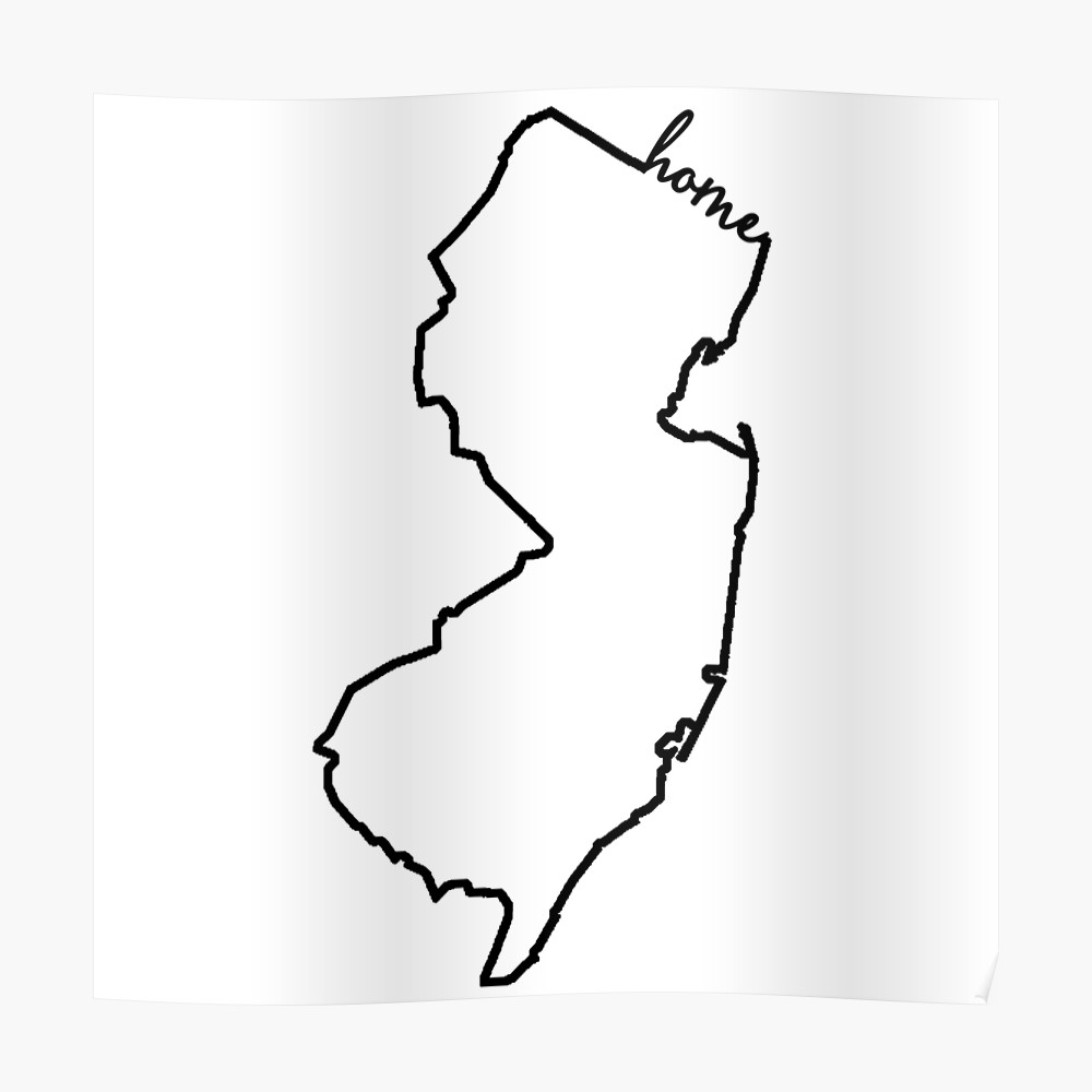 1000x1000 New Jersey Home Outline Posters