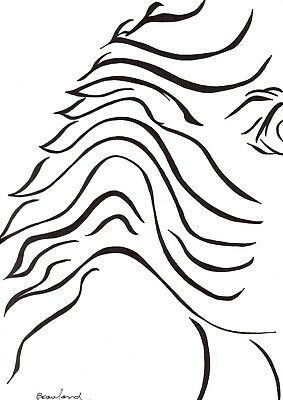 283x400 Original Art Signed Ink Drawing Bampw Musicians New Orleans Bourbon