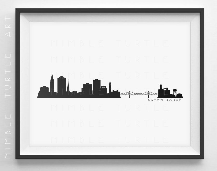 900x711 baton rouge skyline silhouette printable