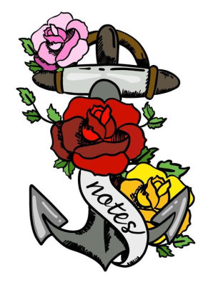284x406 Notesold School Tattoo Anchorrose Tattoo Lover Giftjournal