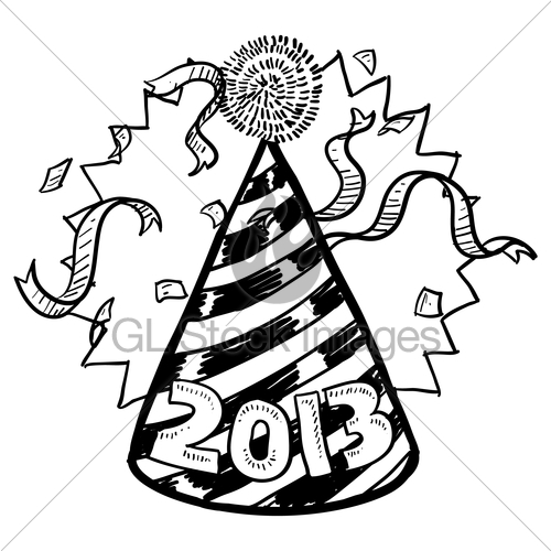 500x500 New Year Party Hat Gl Stock Images