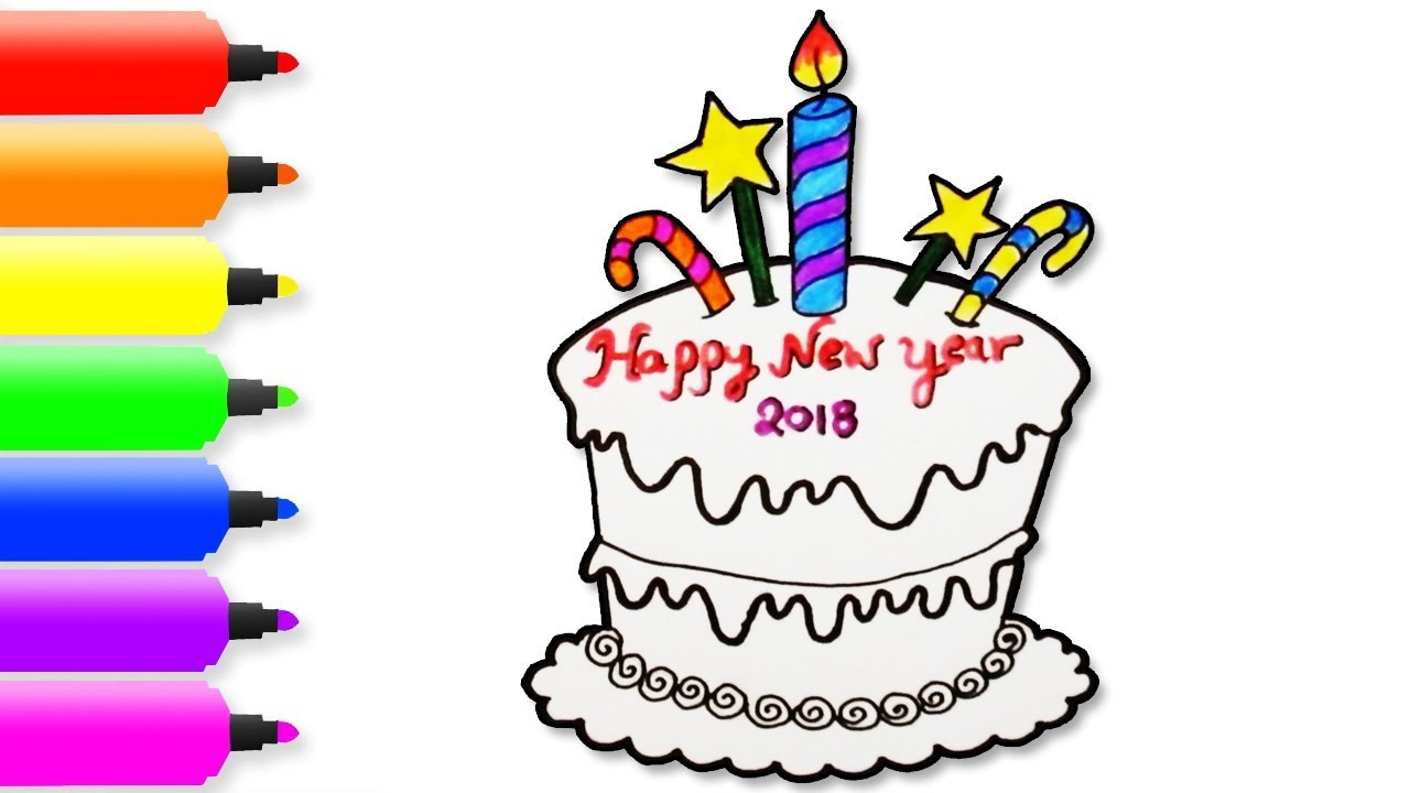 1280x720 Happy New Year Coloring Pages Drawing For Kids How