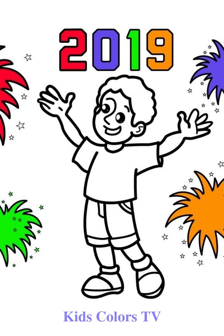 735x1102 Happy New Year Coloring And Drawing For Kids, Toddlers