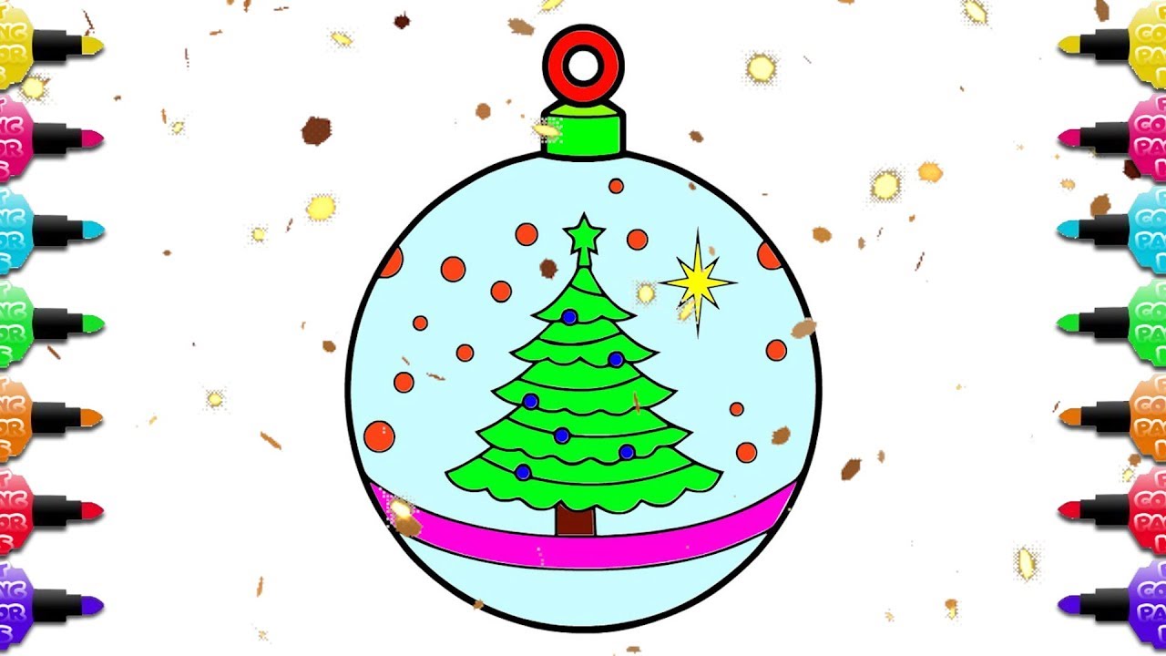 1280x720 Christmas Ornaments Coloring Pages Drawing For Kids How To Draw