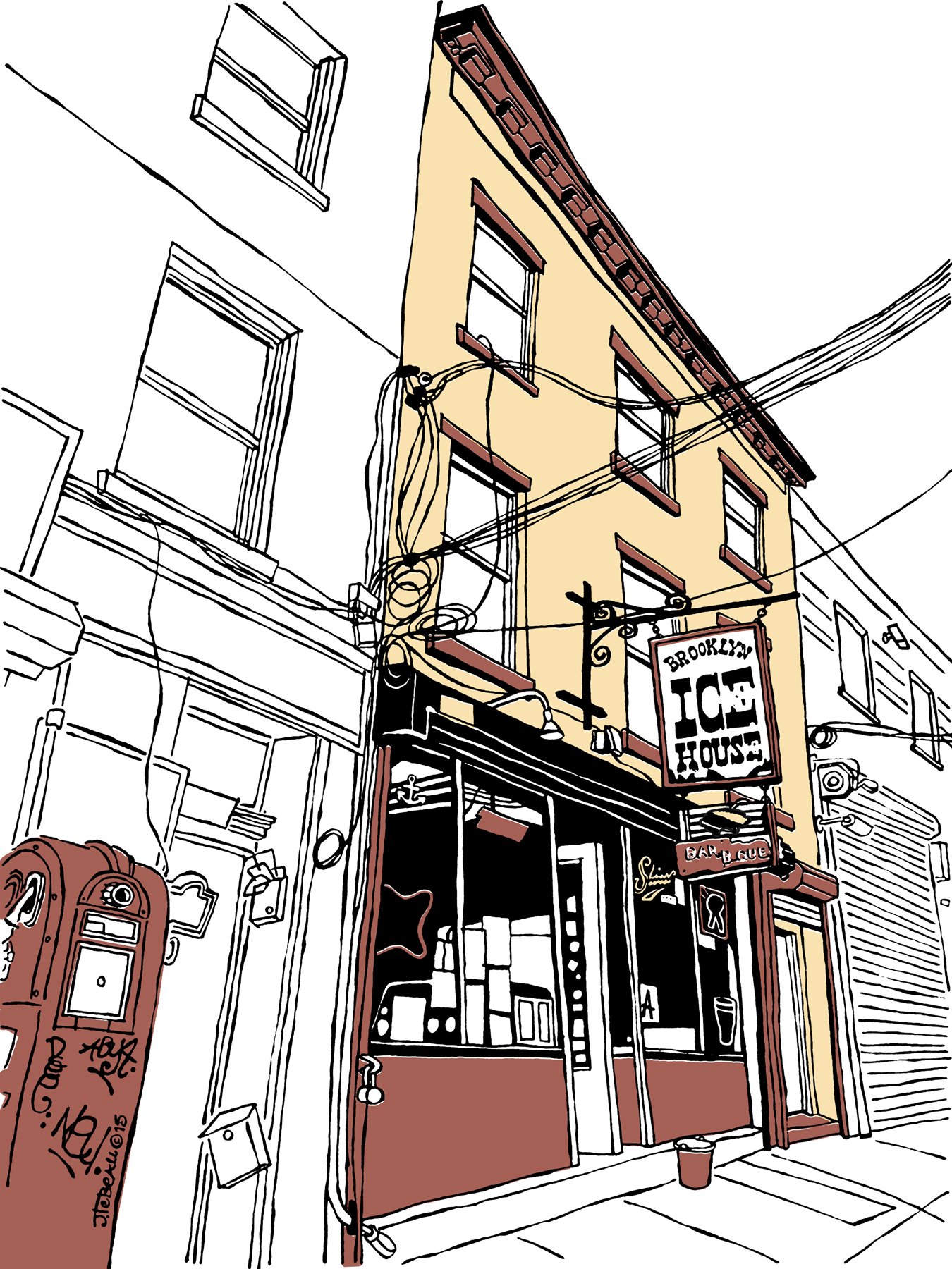 1350x1800 The Brooklyn Ice House Of New York Signed Prints John Tebeau Art