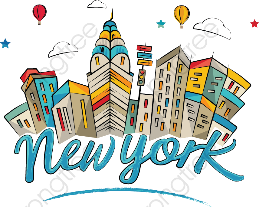 856x682 Transparent Drawing Comic World Of New York City Landmarks Png