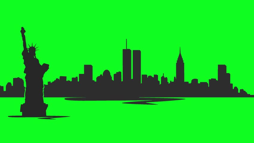 852x480 New York City Skyline Silhouette With Twin Towers