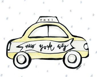 340x270 Nyc Taxi Drawing Etsy