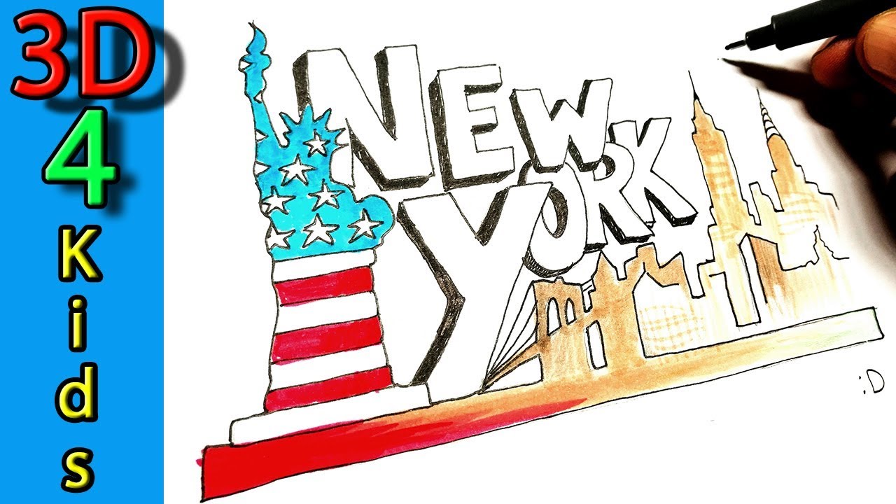 1280x720 How To Draw The Skyline Of New York !