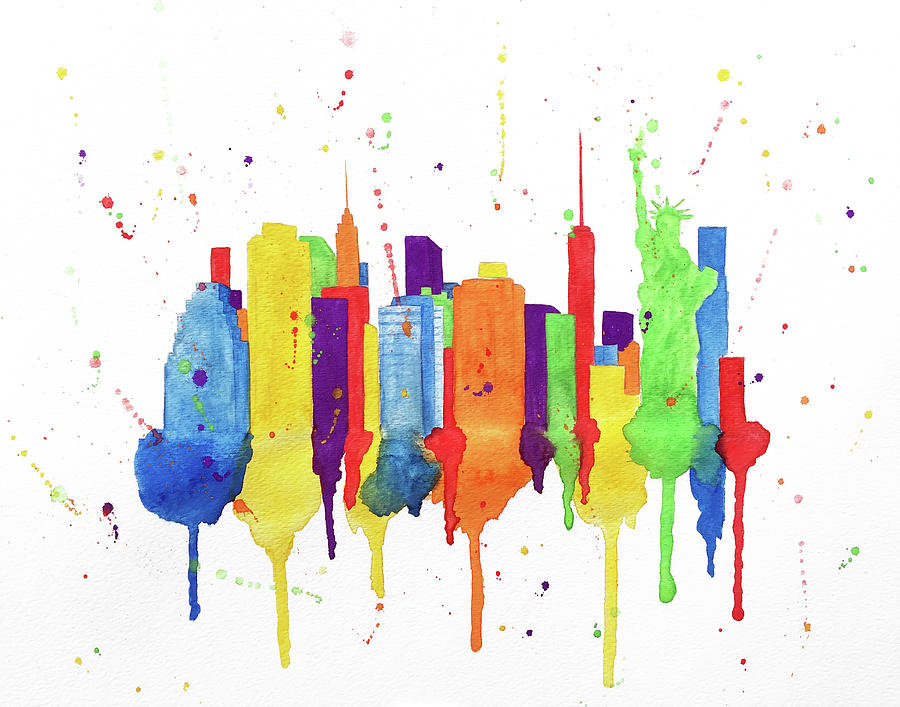 900x707 New York City Skyline Painting