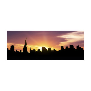 300x300 New York Skyline Panorama Sunset Photograph