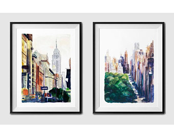 340x270 New York Watercolor Etsy