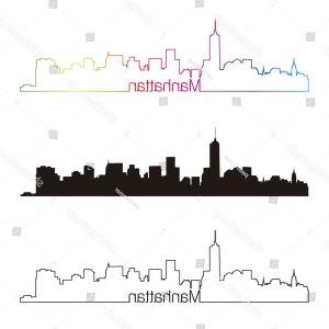 300x300 Stock Illustration Brooklyn Bridge Manhattan Skyline Landmark Hand