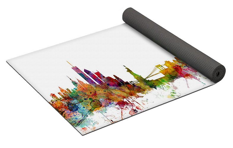 786x500 New York And London Skyline Mashup Yoga Mat For Sale
