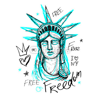 400x400 New York, T Shirt Design, Poster, Print, Statue Of Liberty