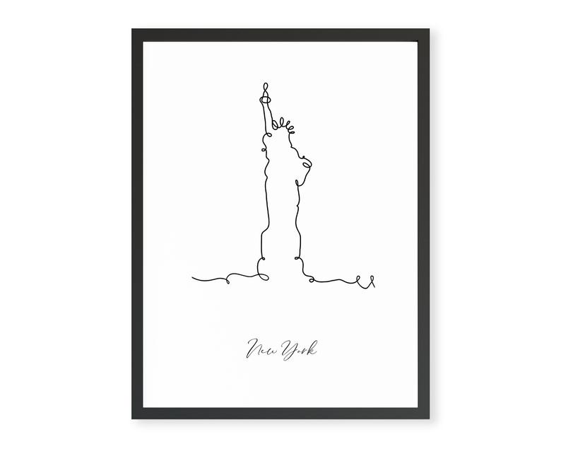 794x635 New York Printable Art Statue Of Liberty Line Drawing Print Etsy