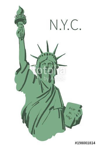 334x500 Vector Sketch Of Statue Of Liberty New York Of Usa In Illustration