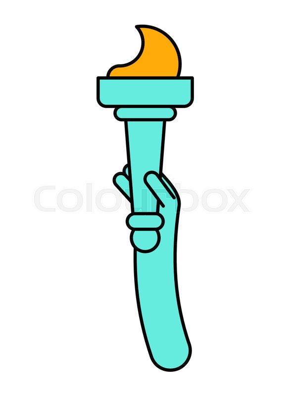 586x800 Fire Statue Of Liberty Isolated Torch Stock Vector Colourbox
