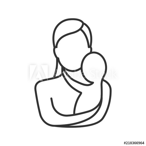 500x500 Mother Holding Newborn Baby Linear Icon