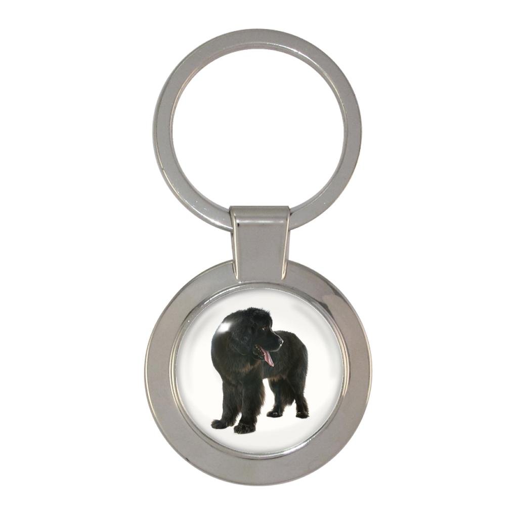 1024x1024 newfoundland dog image metal chunky keyring in gift