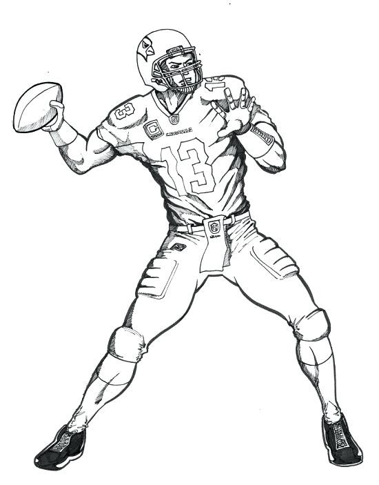 550x703 Nfl Players Coloring Pages Football Drawing