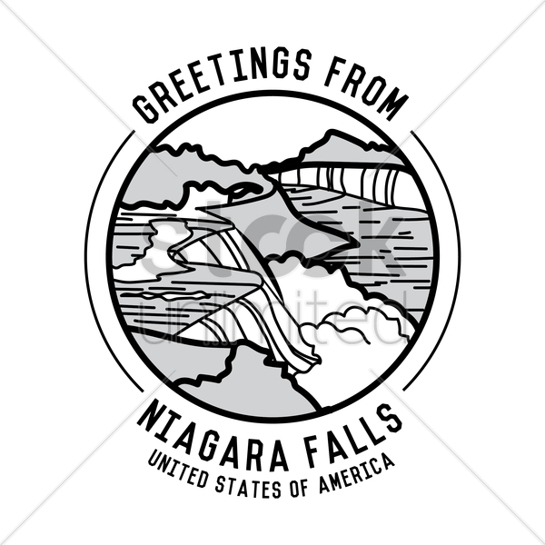 600x600 Niagara Falls Vector Image
