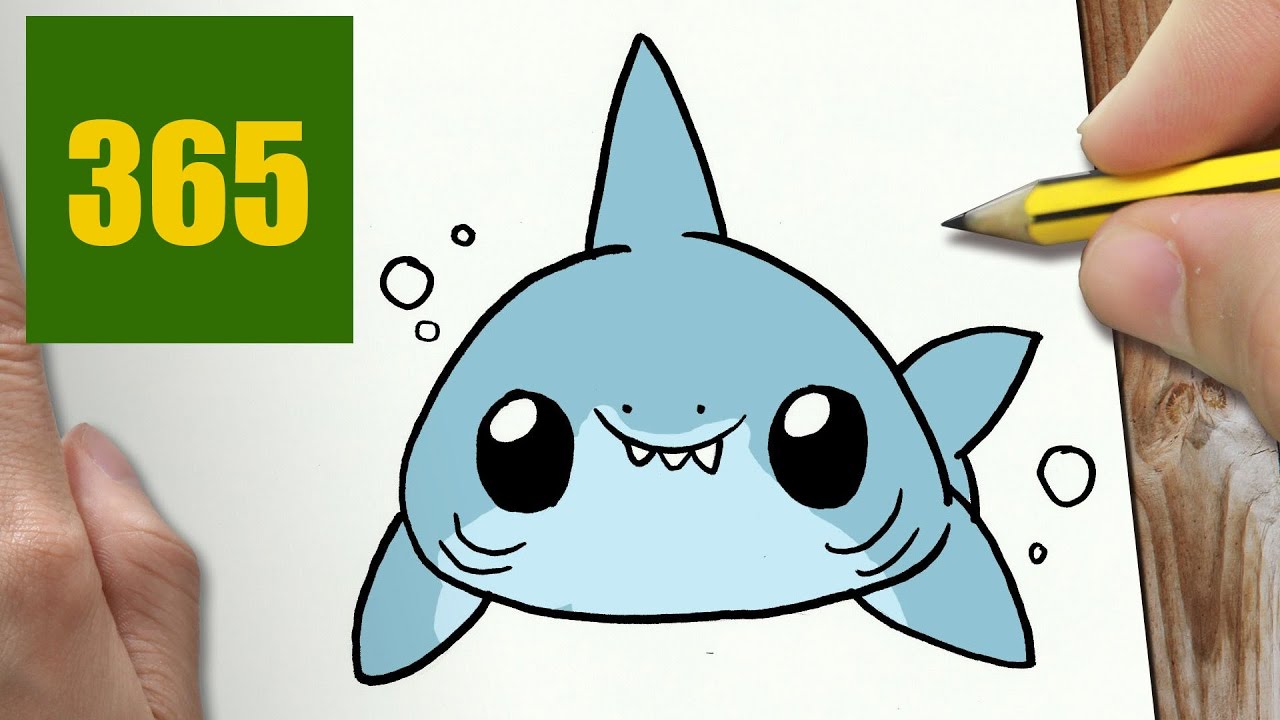 1280x720 How To Draw A White Shark Cute, Easy Step