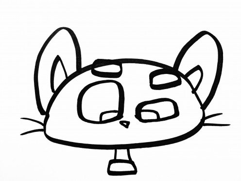 496x372 How To Draw A Cute Cartoon Cat Easy Steps For Kids Feltmagnet