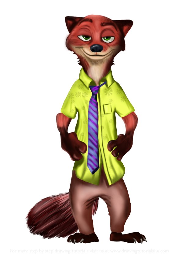 596x842 Learn How To Draw Nick Wilde From Zootopia