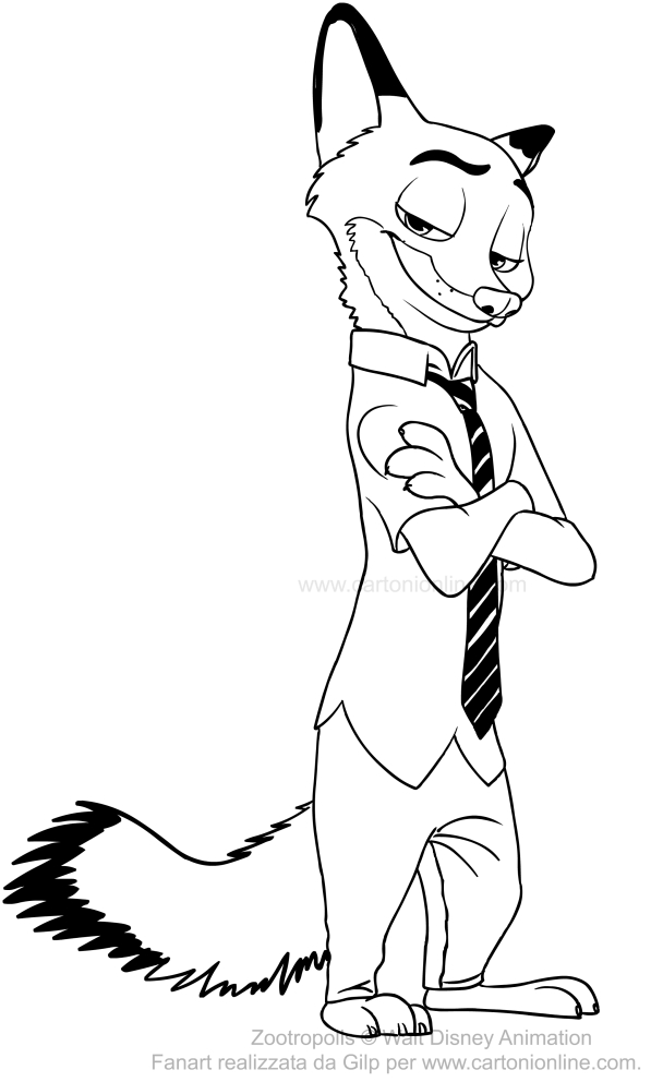 608x992 Drawing Nick Wilde