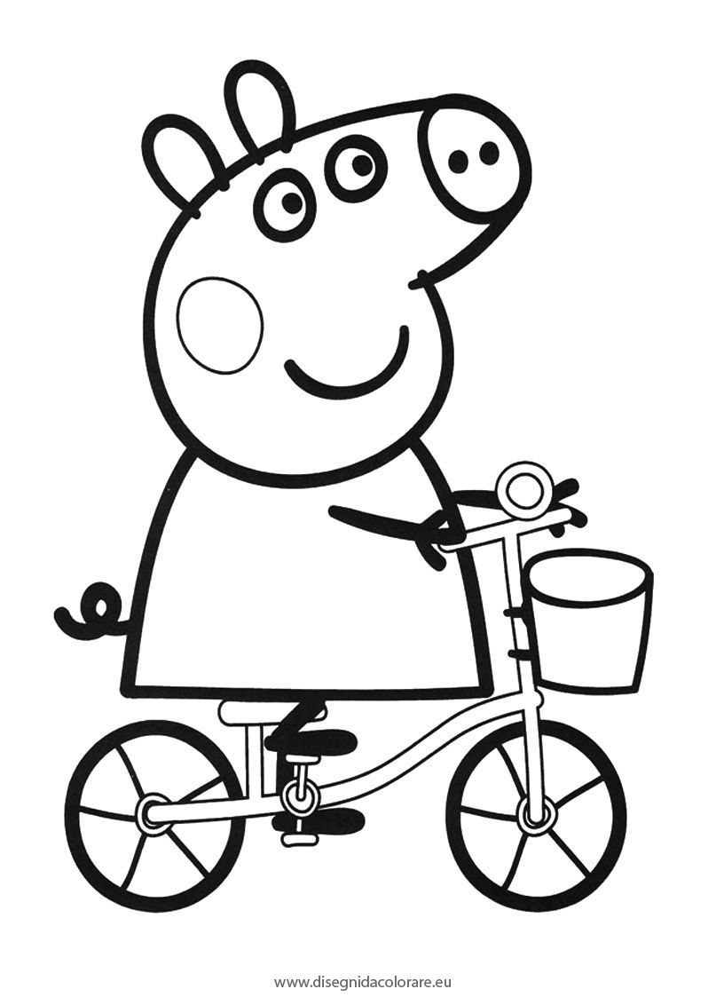 816x1123 Peppapig In Bicicletta Da Colorare