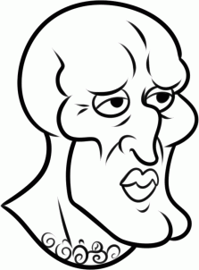 223x302 How To Draw Handsome Squidward, Step