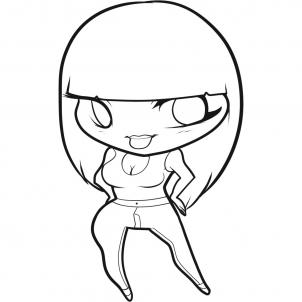 302x302 How To Draw Chibi Nicki Minaj, Step
