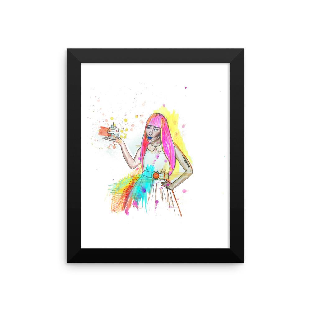 1000x1000 Nicki Minaj Framed Watercolor Print Bee Island