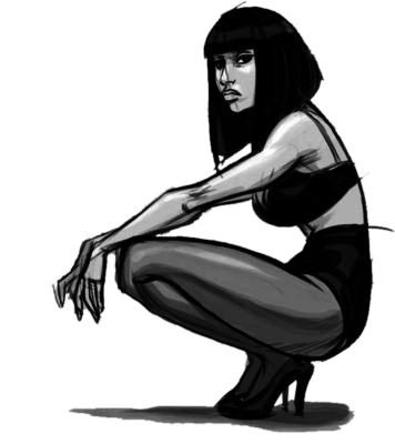 356x400 Nicki Minaj Drawing Black And White